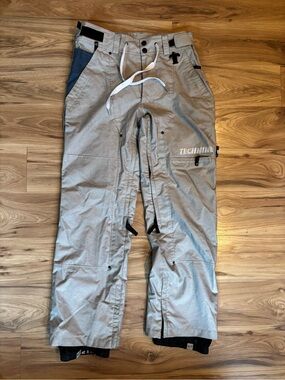TechNine Men's Light Gray Cargo Snow Pants